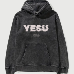 YESU Distressed Black Hoodie – Faith Edition