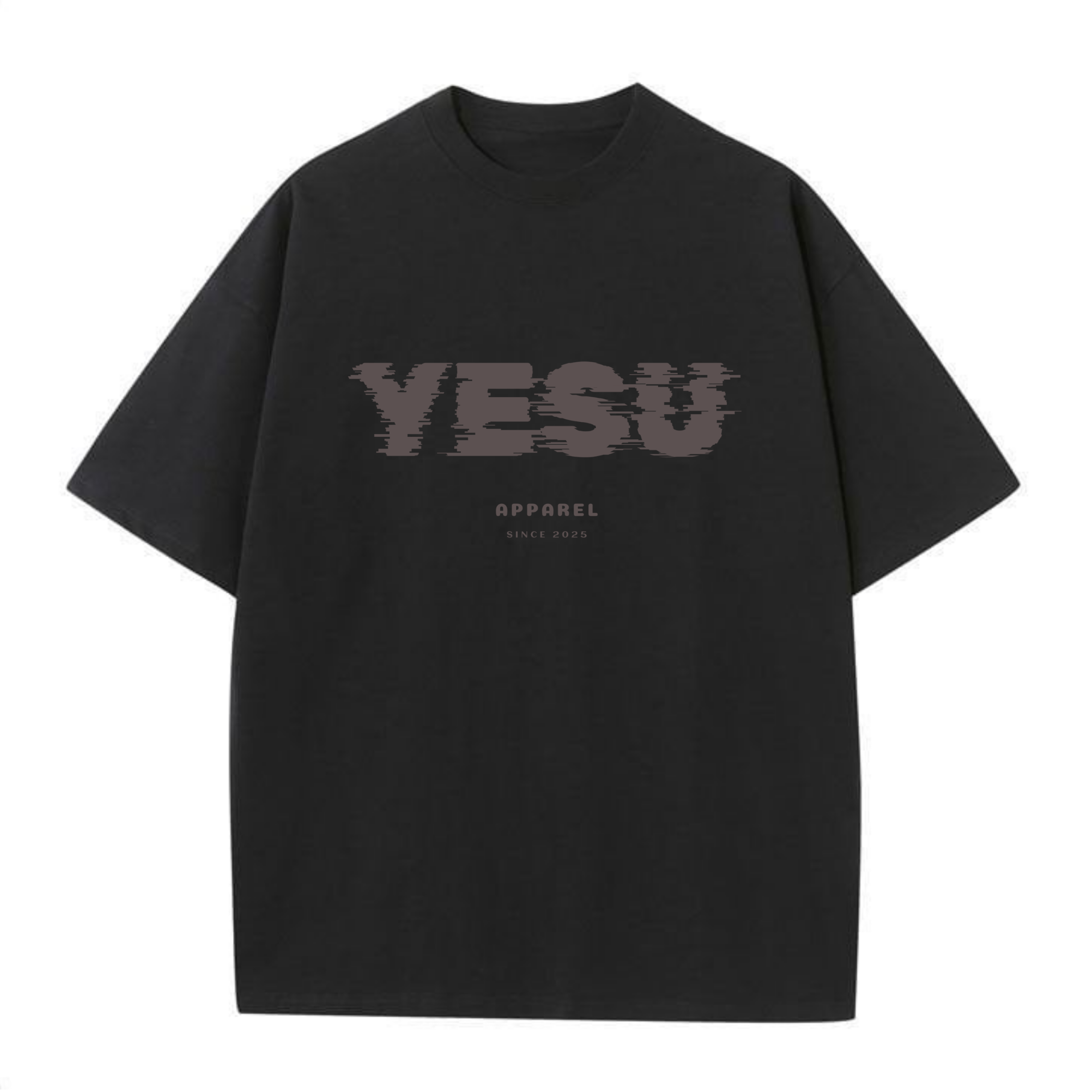 freepik-linear-loveshine-nail-salon-logo-20250320135059gzfP.png YESU Signature Oversized Tee – Midnight Black Edition - Image 1