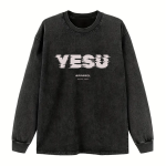 YESU Vintage Oversized Crew – Midnight Black